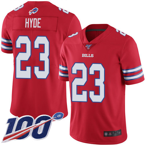 Men Buffalo Bills #23 Micah Hyde Limited Red Rush Vapor Untouchable 100th Season NFL Jersey->buffalo bills->NFL Jersey